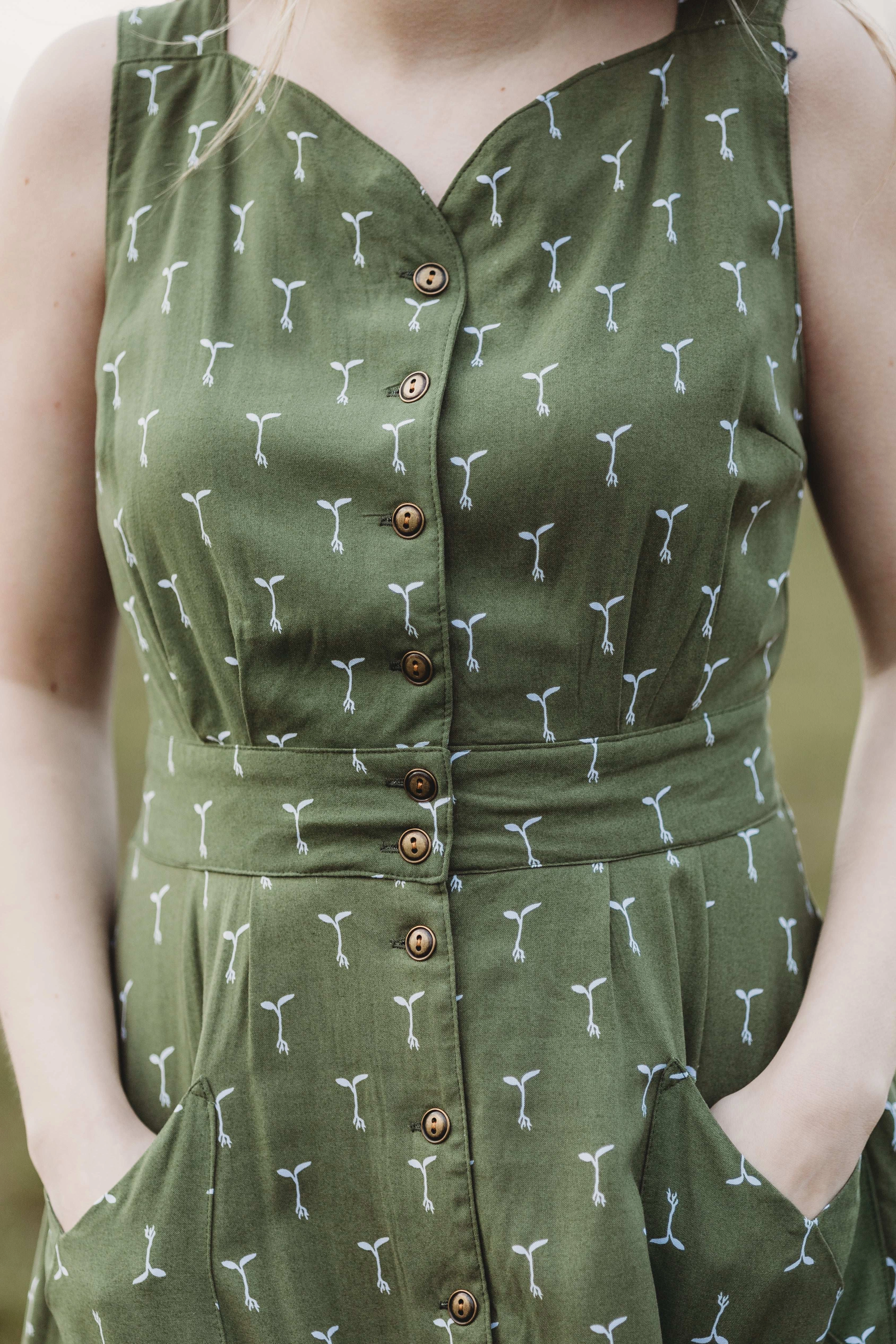 Nature Inspired Sheet Dress in Green Sprout
