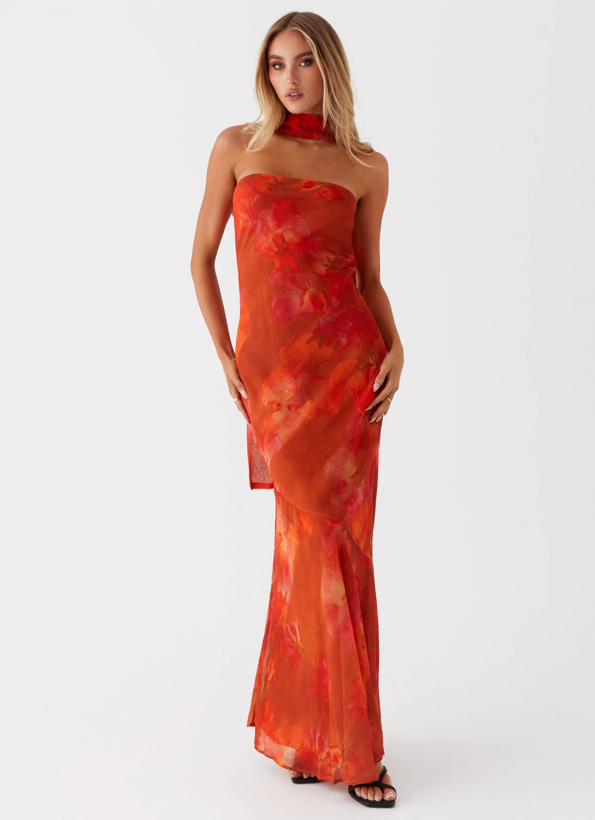 Lace Fine Lightweight Under The Pagoda Maxi Dress - Amber