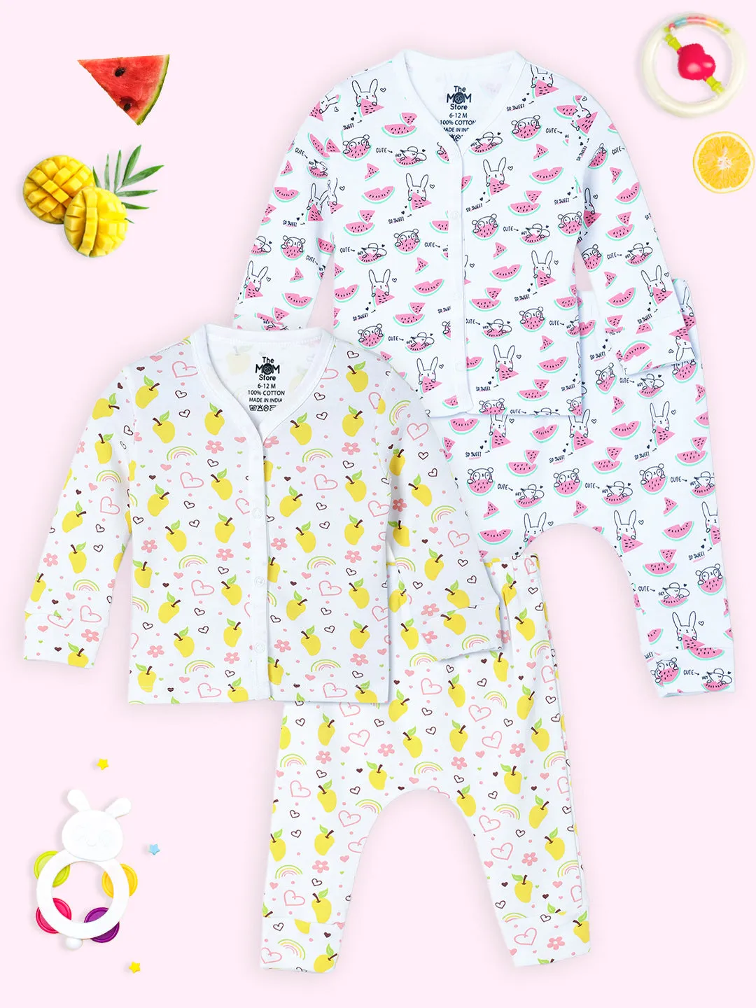 Newborn and Infant Pajama Set Combo of 2: Mango Mia-Summer Melon