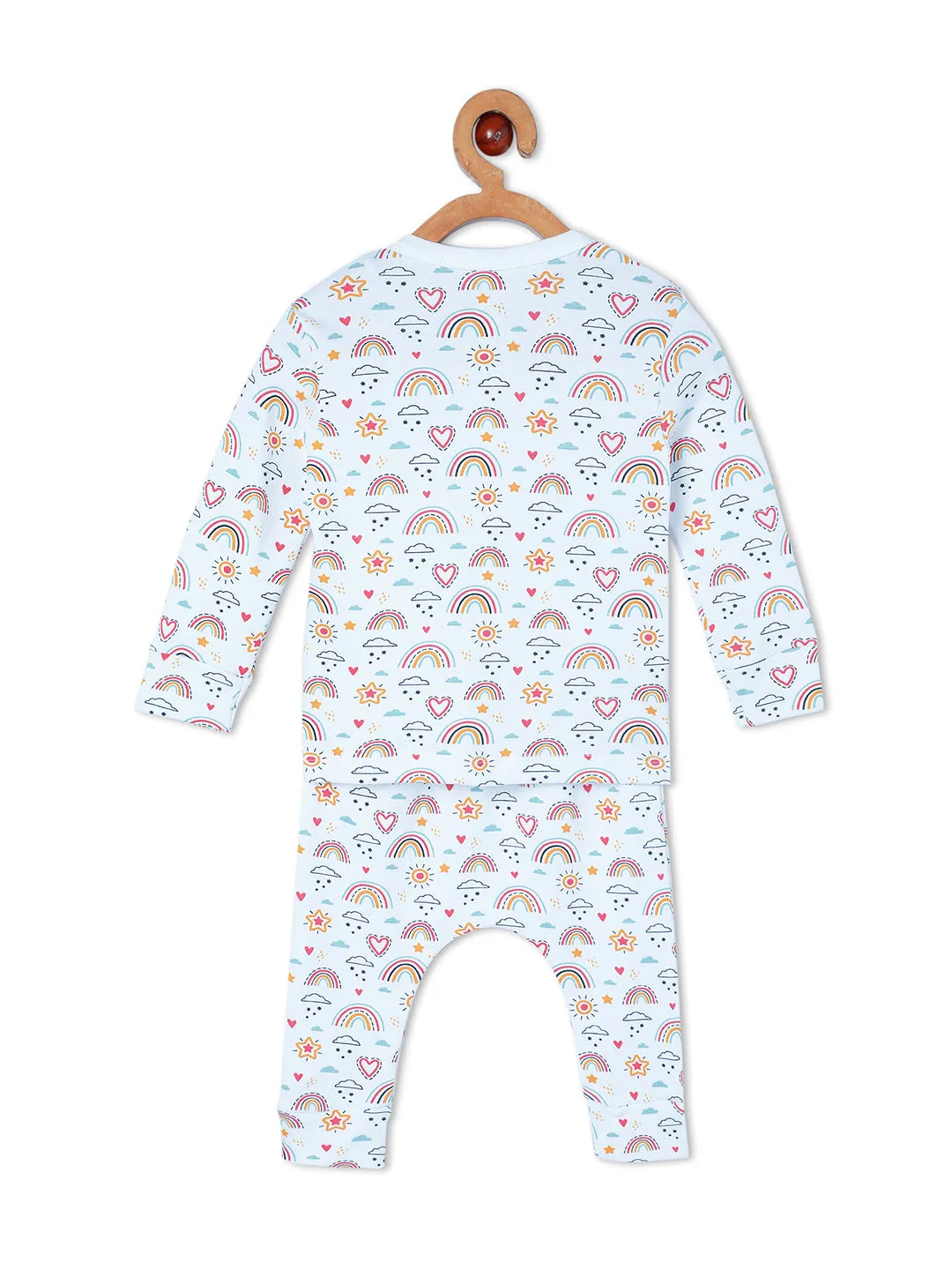 Newborn and Infant Pajama Set Combo of 2: Rainbow Land-Summer Melon