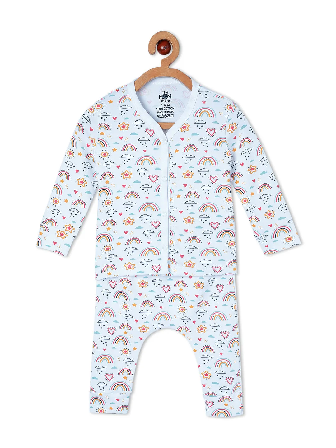 Newborn and Infant Pajama Set Combo of 2: Rainbow Land-Summer Melon