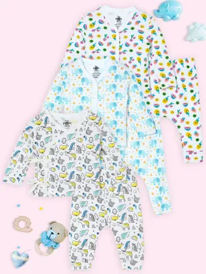 Newborn and Infant Pajama Set Combo of 3: Berry Bites-Elephantastic-Animal Party
