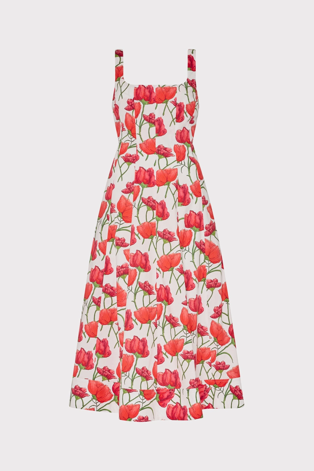 Gentle Fit Nia Red Peonia Poplin Midi Dress