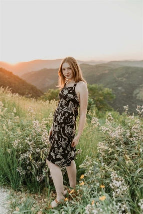 Juniper Dress in Black Woodland Wonder Hip-Flattering Perfect Layering