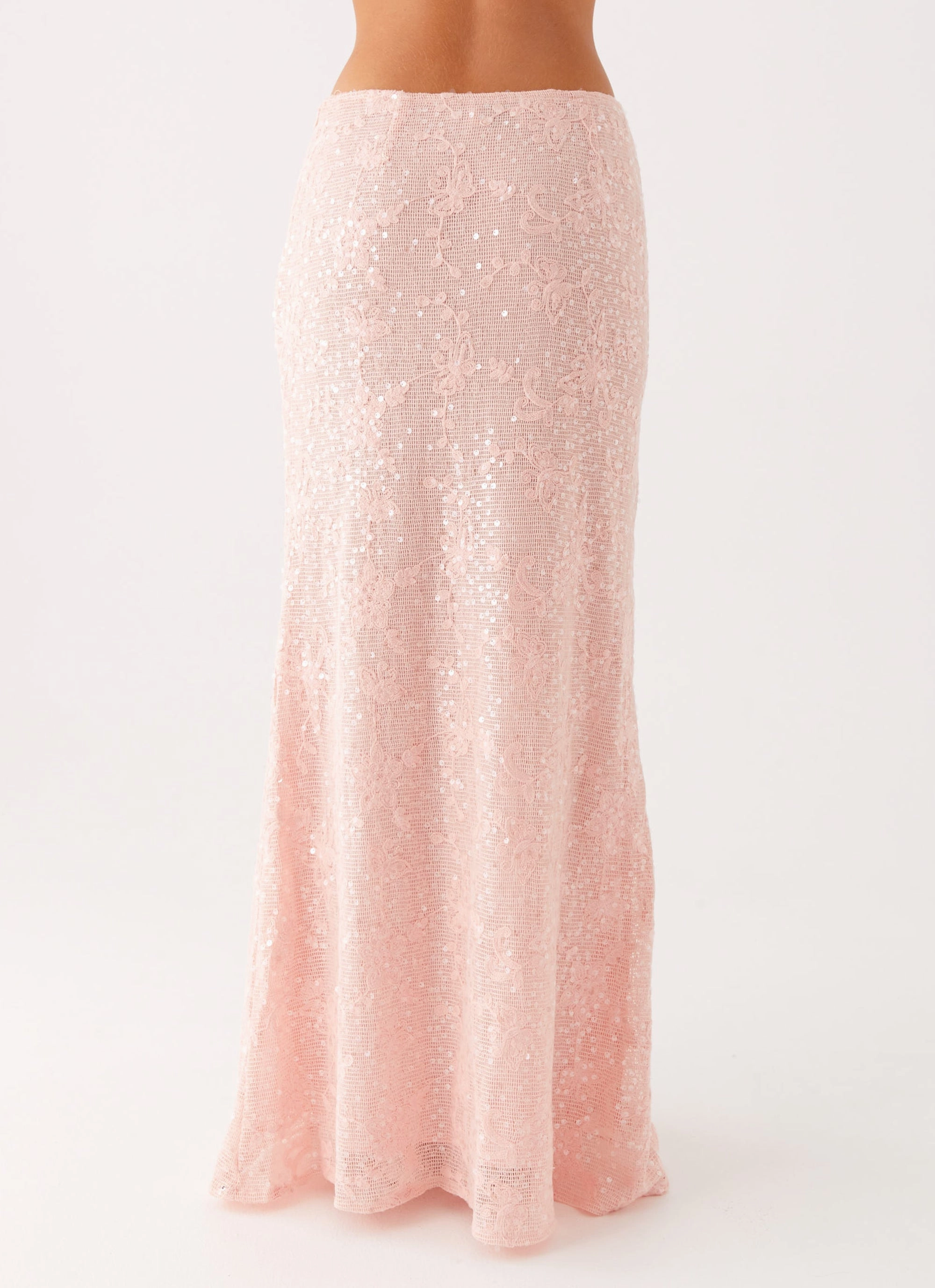 Nico Sequin Maxi Skirt - Pink Smart Design Clean Fit