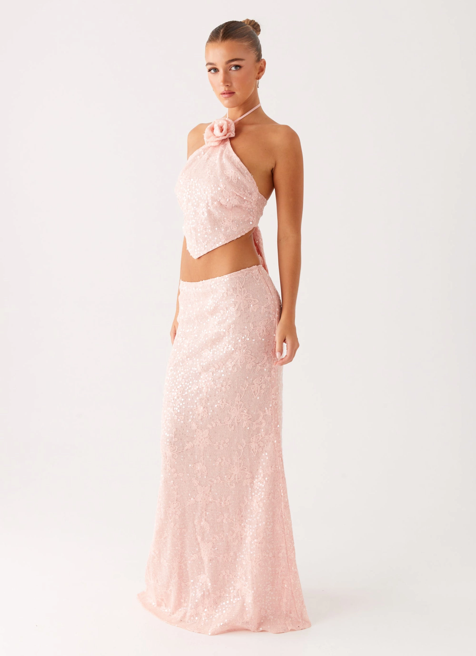 Nico Sequin Maxi Skirt - Pink Runway Inspired