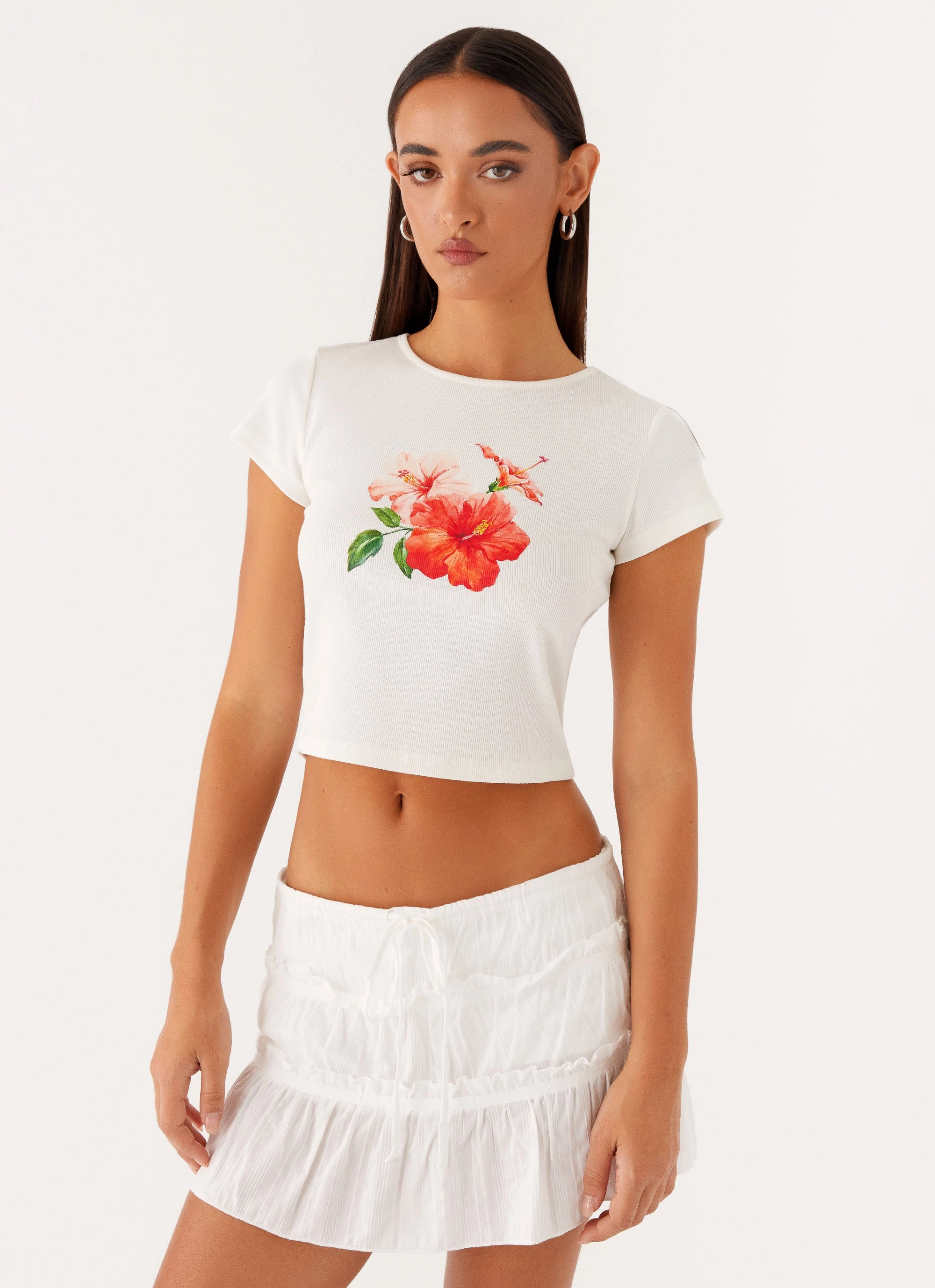 Nicolette Ruched Skort - White Durable Stitching