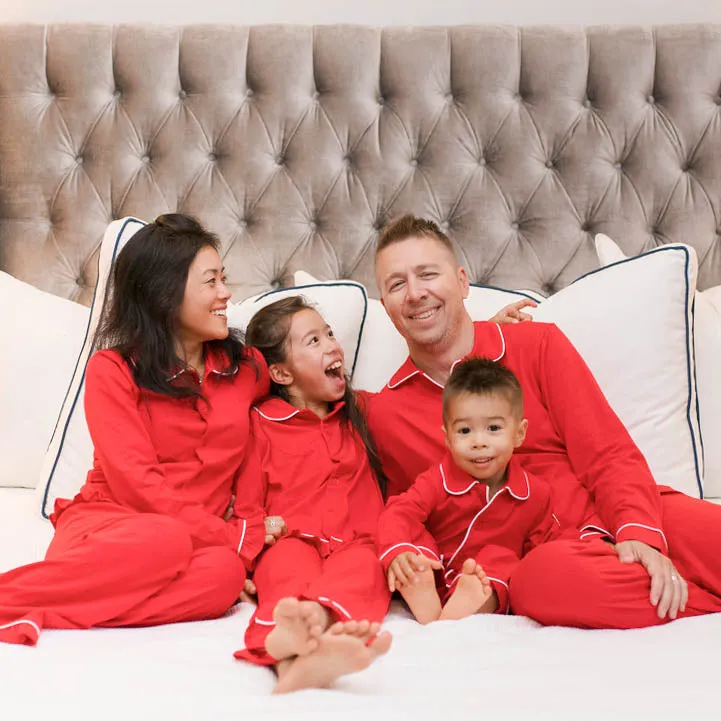 Night Before Christmas Mommy & Me Ruffle Lounge Set, Red