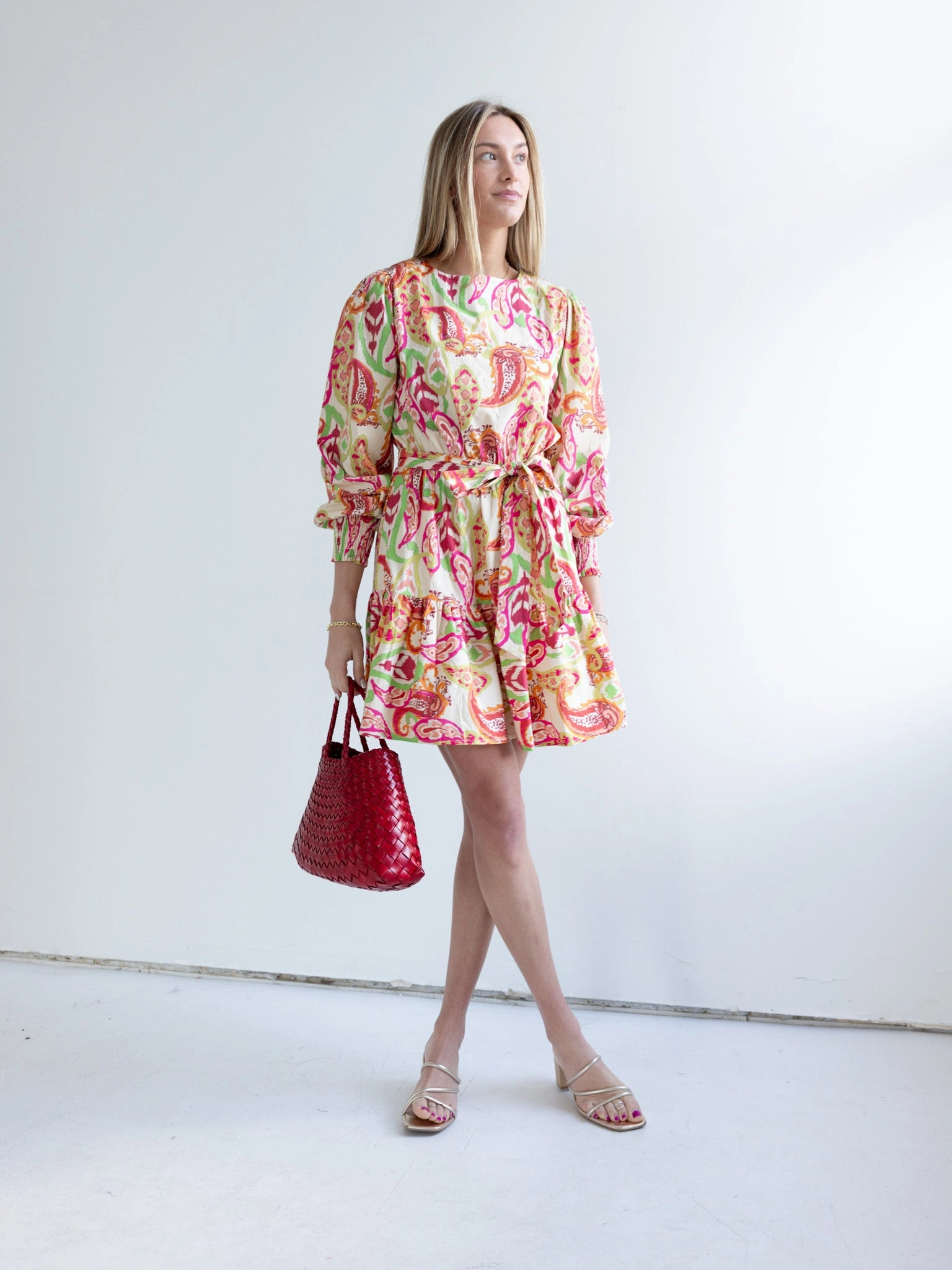 Back Glow Geometric-pattern Brinley Mini Dress