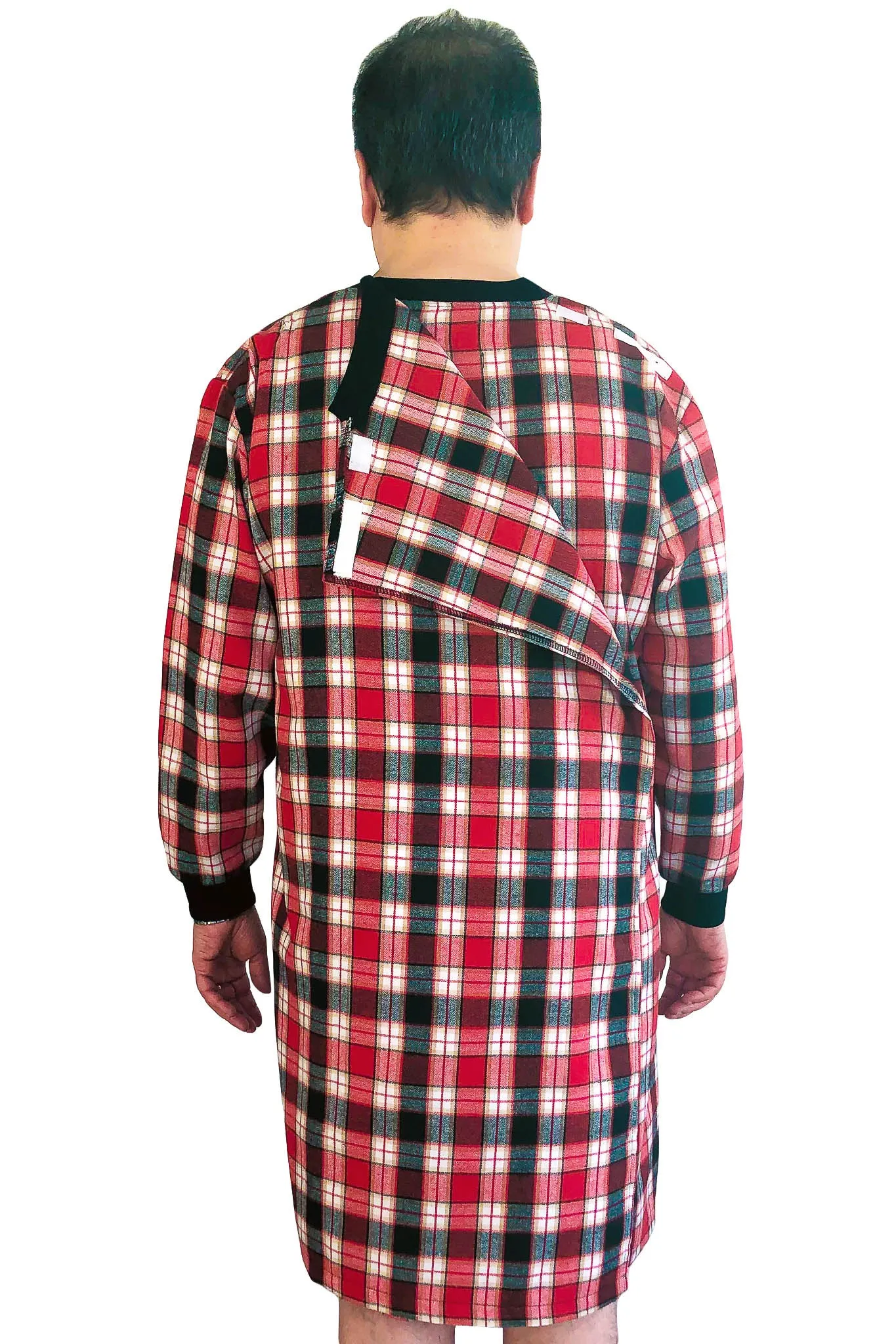 Nightshirt for Men - Red | Joey | Adaptive Clothing by Ovidis