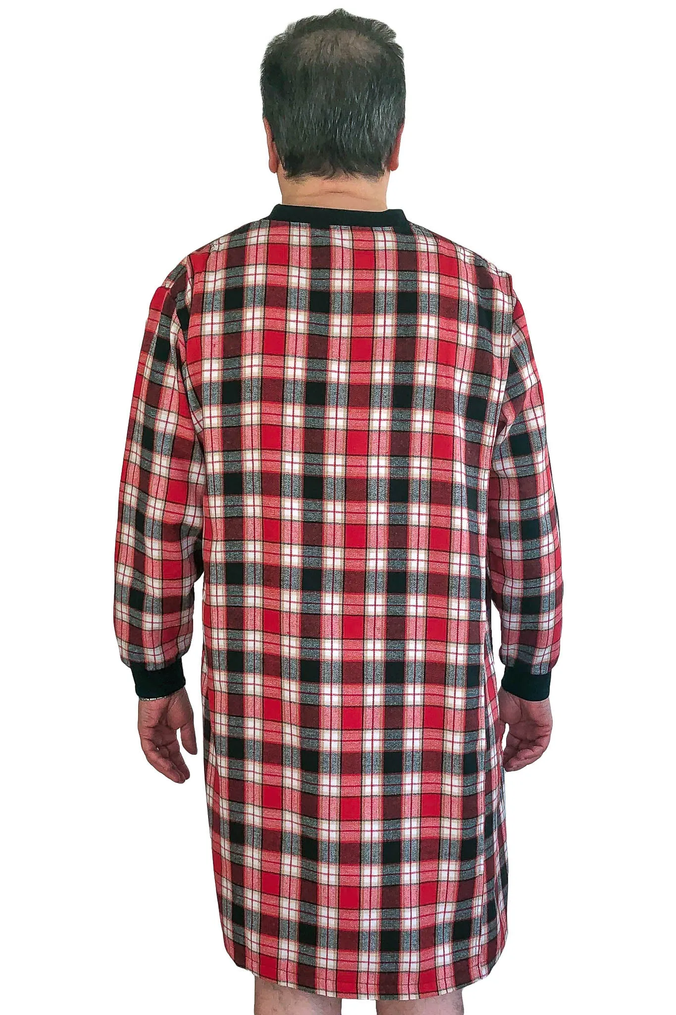 Nightshirt for Men - Red | Joey | Adaptive Clothing by Ovidis