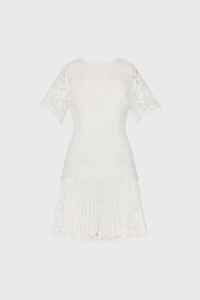 Nikoletta Mixed Laces Pleated Mini Dress Unisex Option Smooth silhouette