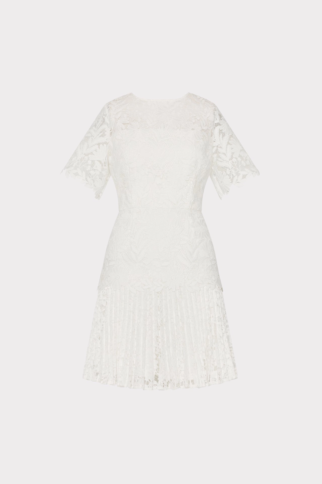 Nikoletta Mixed Laces Pleated Mini Dress Unisex Option Smooth silhouette