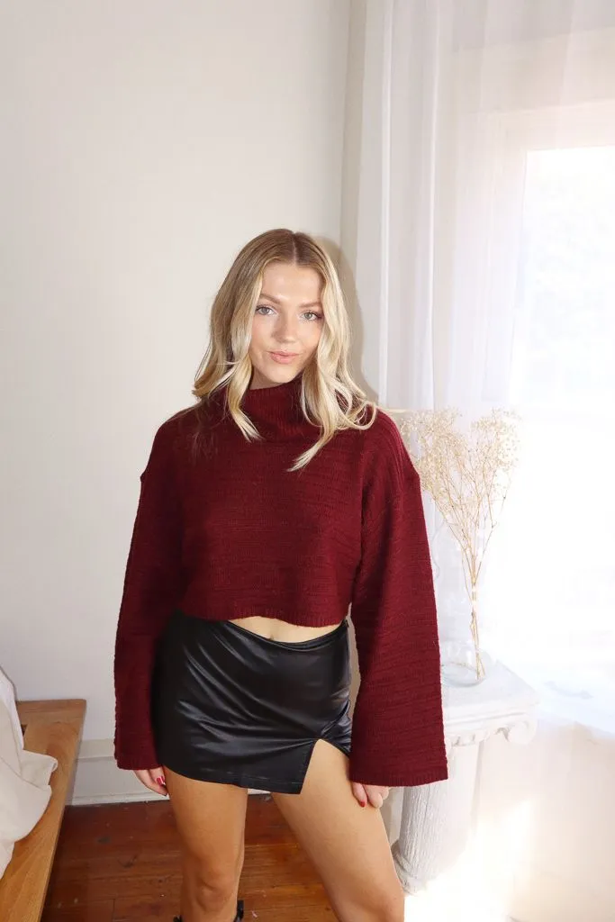 Breathable Lining Snag Proof Weave Malbec Turtleneck Sweater