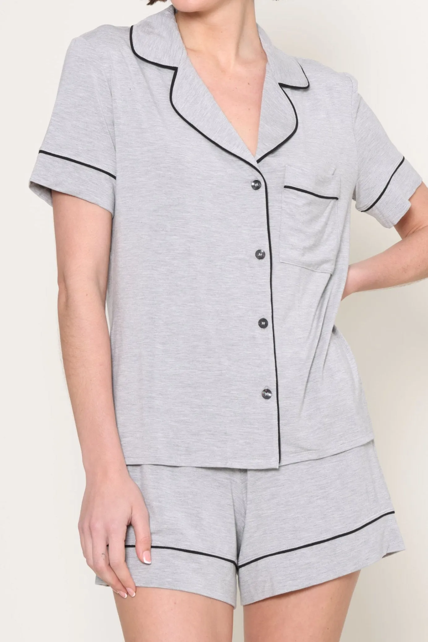 Cloud Nine Contrast Pajamas Anti Pill Surface Wrinkle resistant fabric