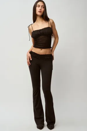Ruched Chiffon Knit Tank Relaxed Sweatshirt