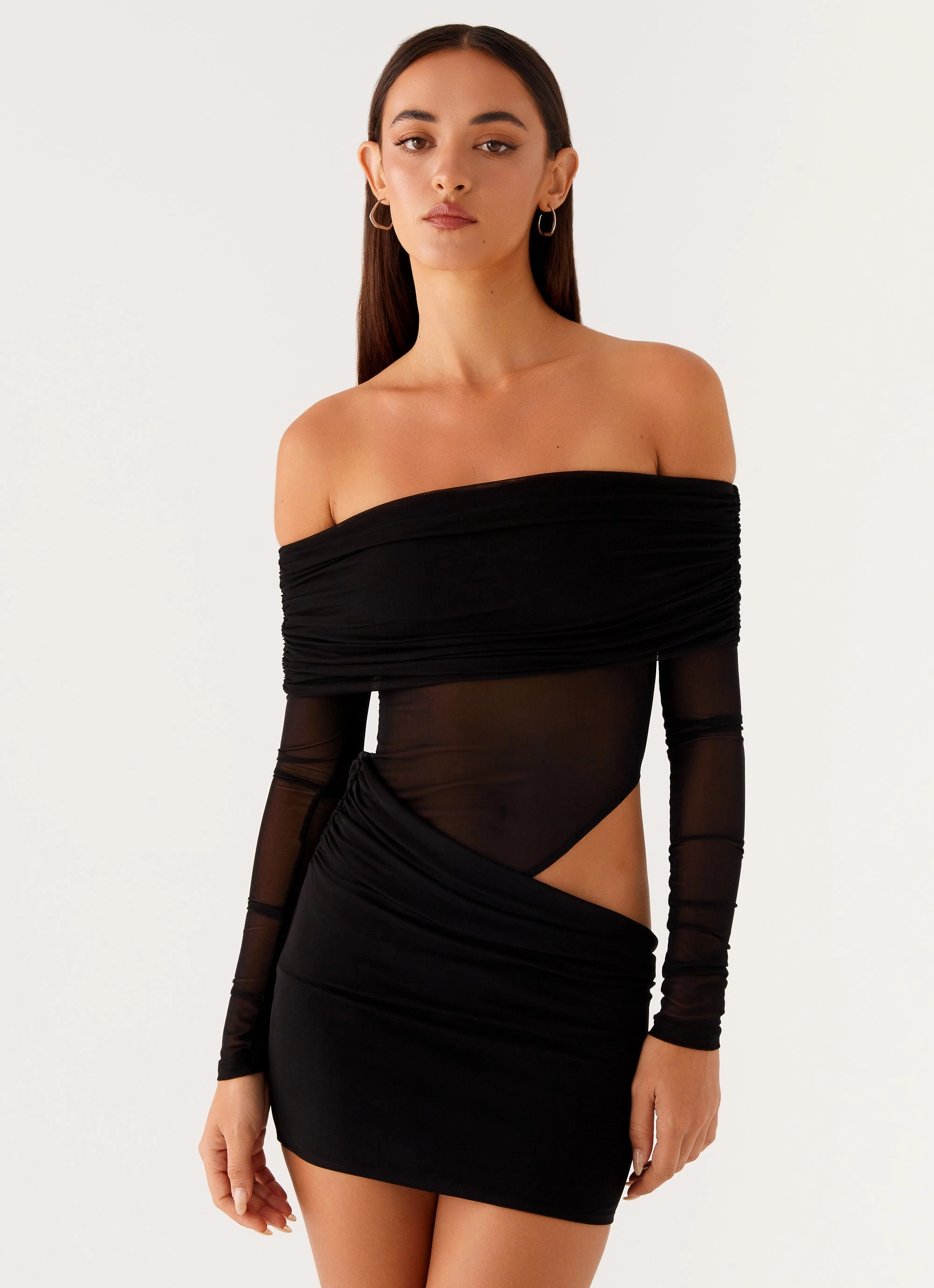 Foil Print Performance Fashion No Doubt Mini Dress - Black