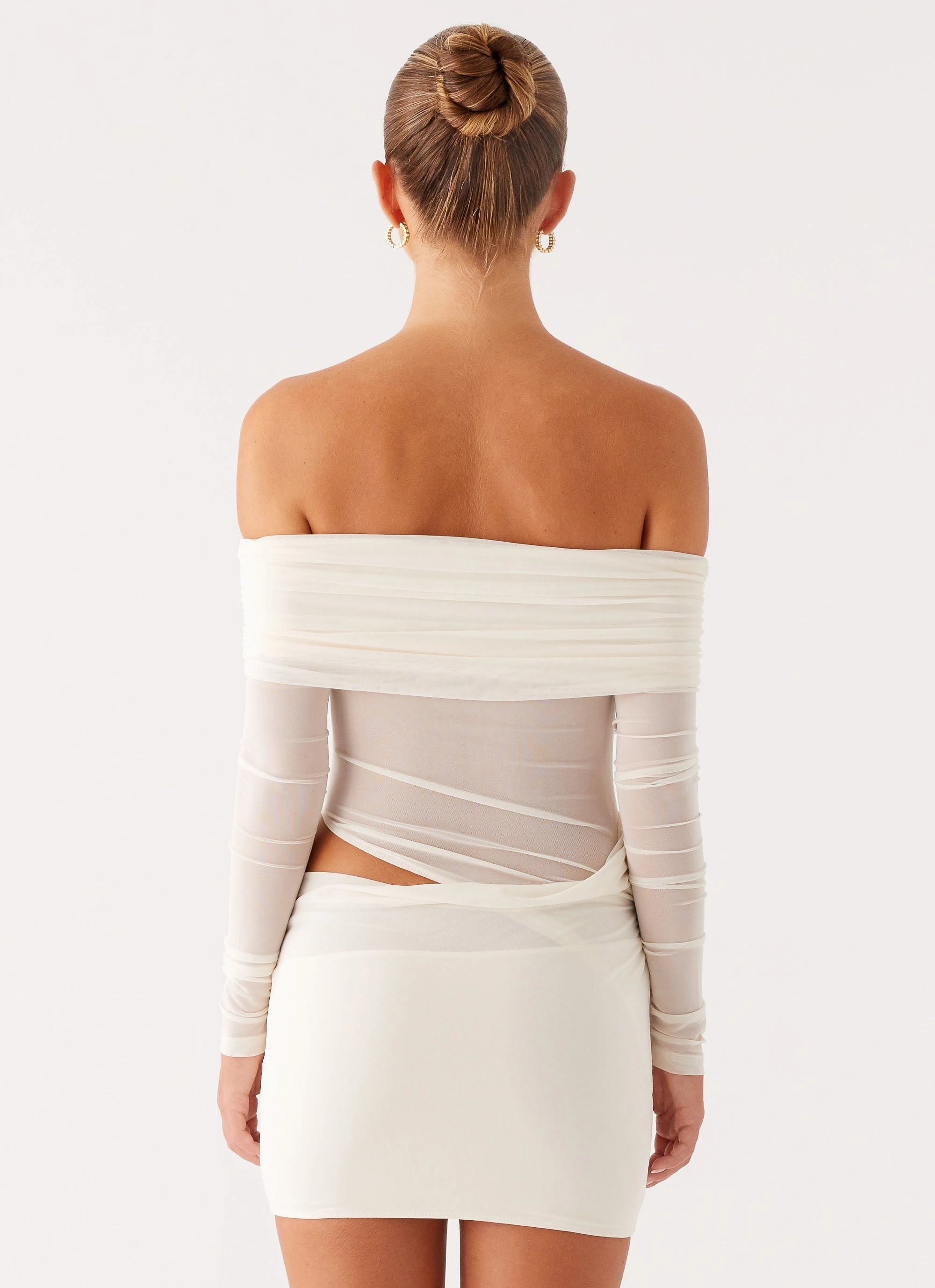 Laser cut No Doubt Mini Dress - Ivory