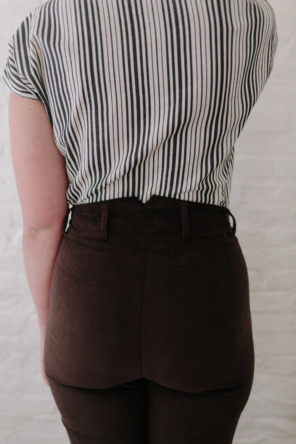 EasyCareFabric Long Perfect Pant in Brown Corduroy