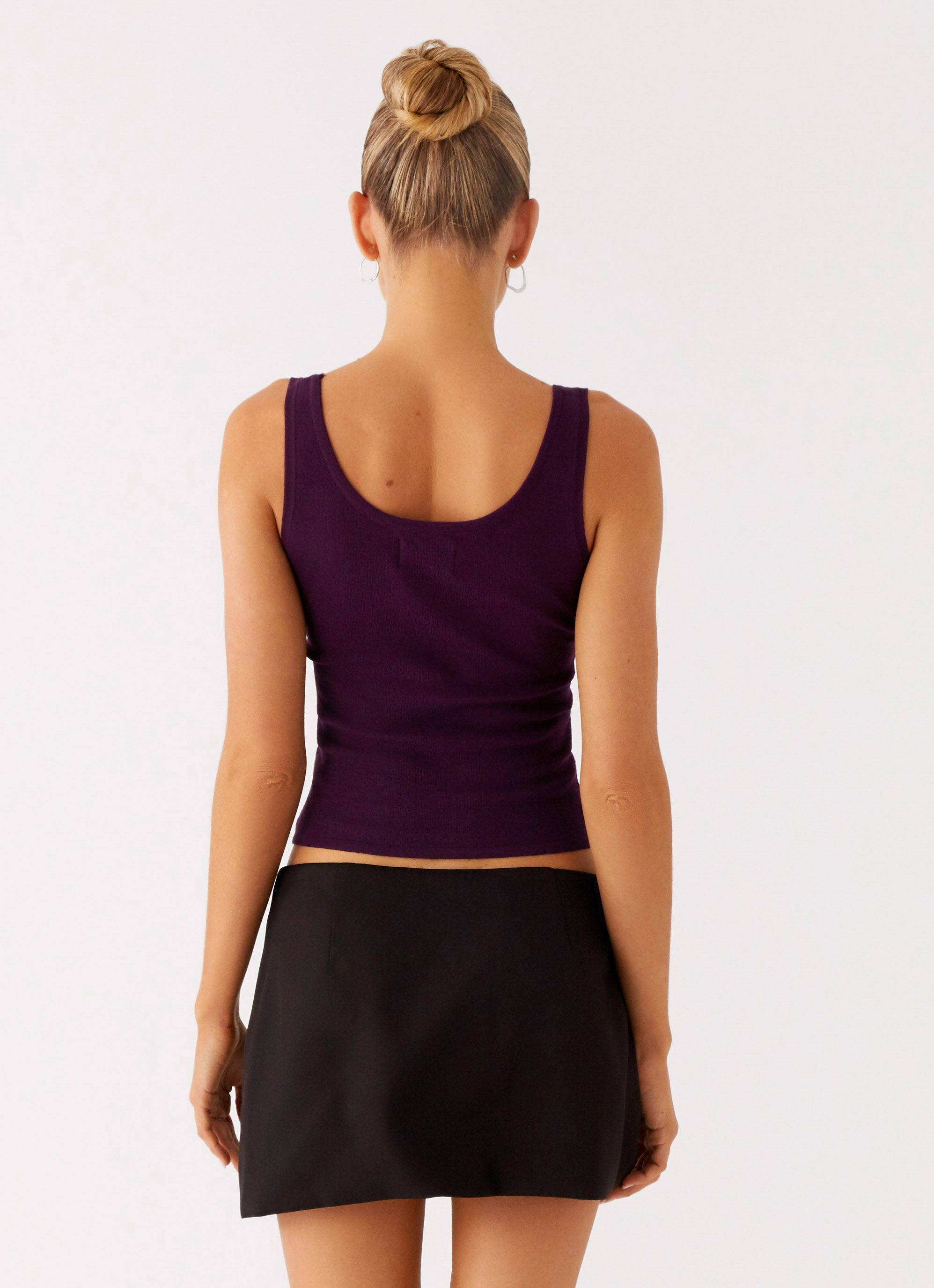 CollapsibleFrame Durable Double Stitching No Signal Knit Top - Plum