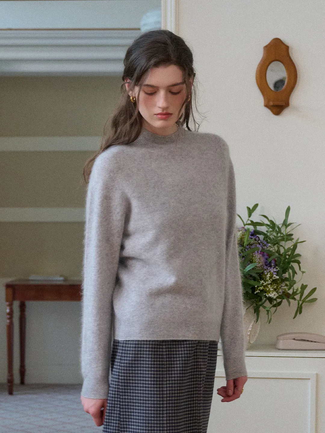 Raglan Sleeve DurableBlend Izabella Round Neck Wool Sweater