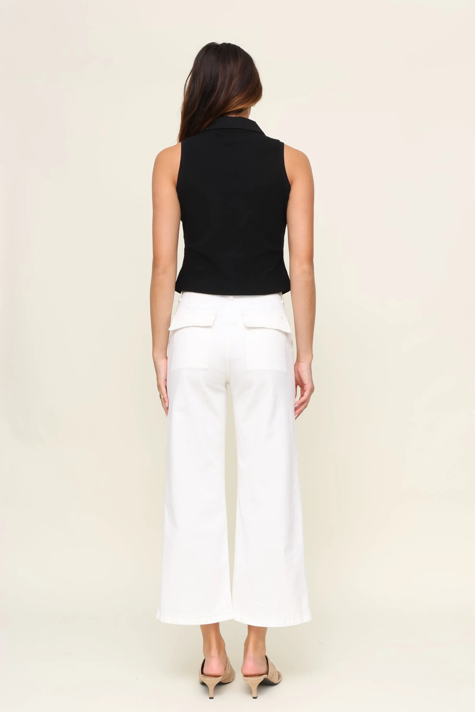 Ventilated Mesh Panels Collared Vest