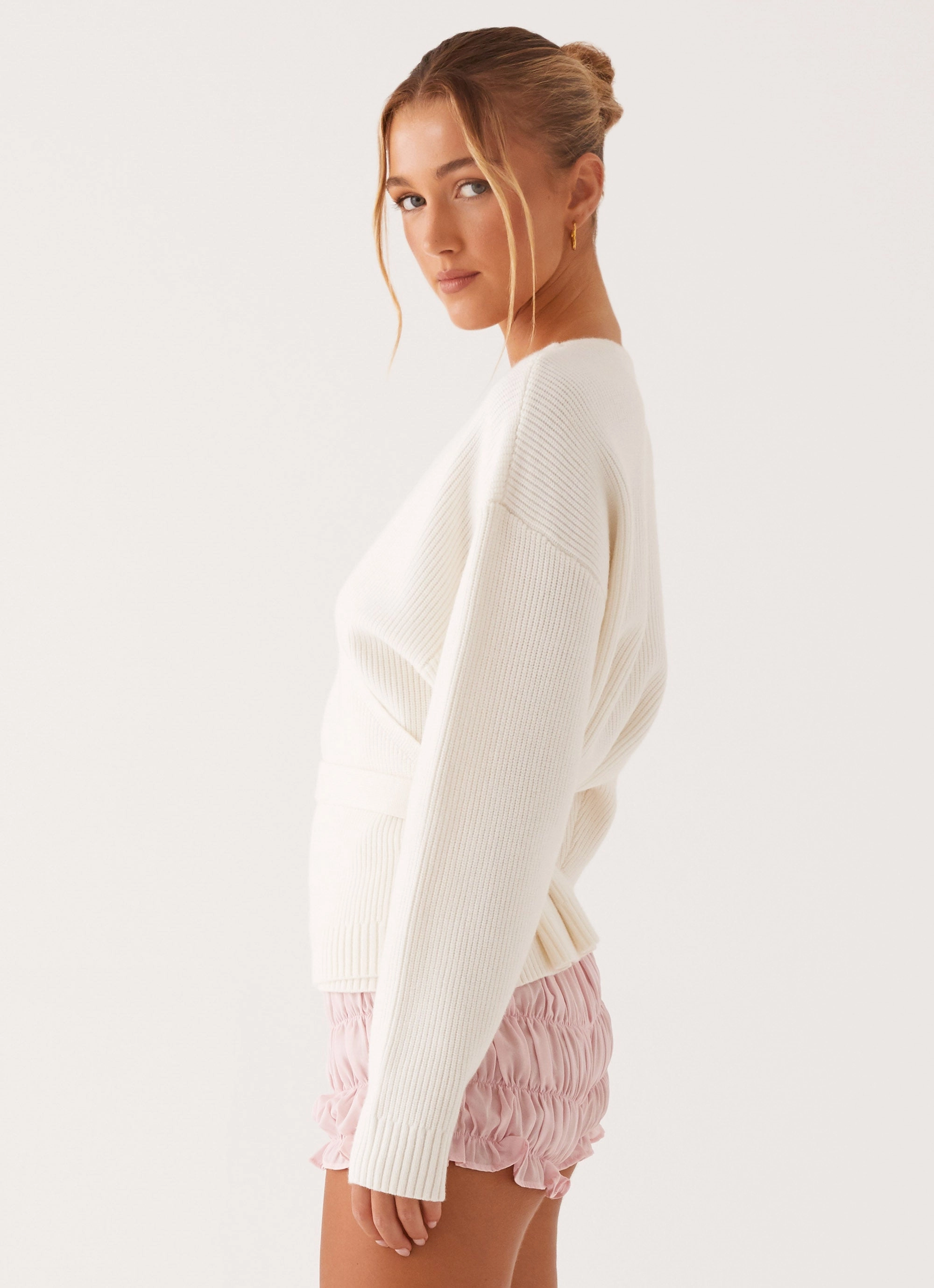 Leela Wrap Cardigan - Ivory Anti Static Lining Easy Fit Piece