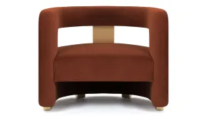 Nola - Nola Lounge Chair, Russet Plush Velvet