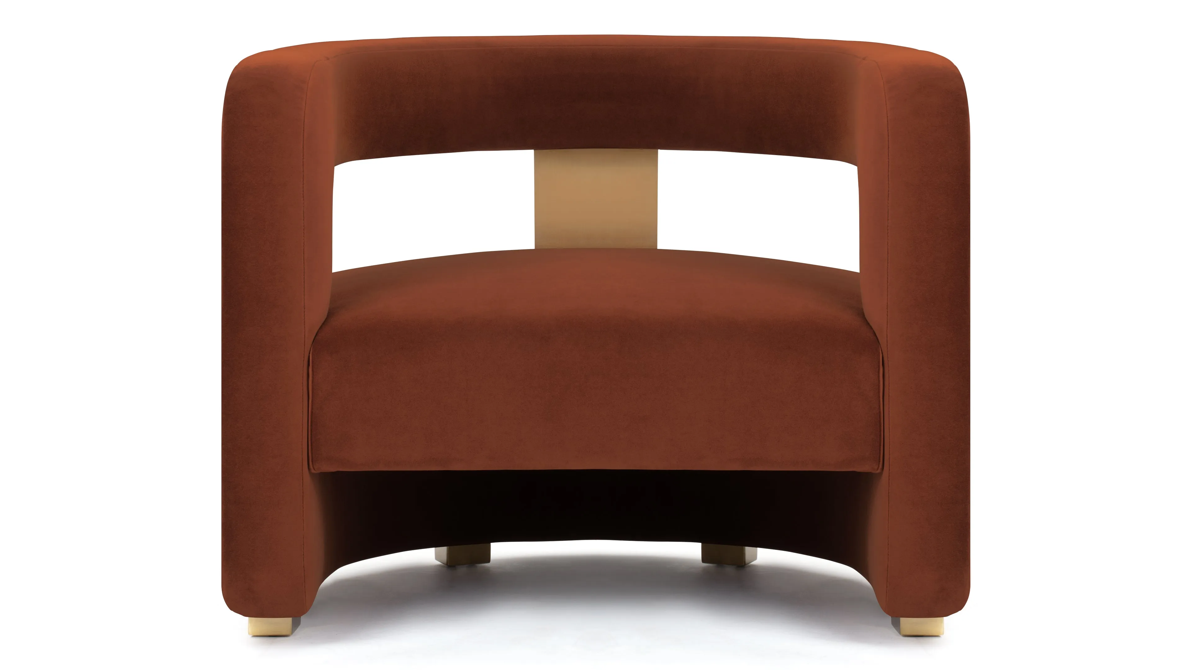 Nola - Nola Lounge Chair, Russet Plush Velvet