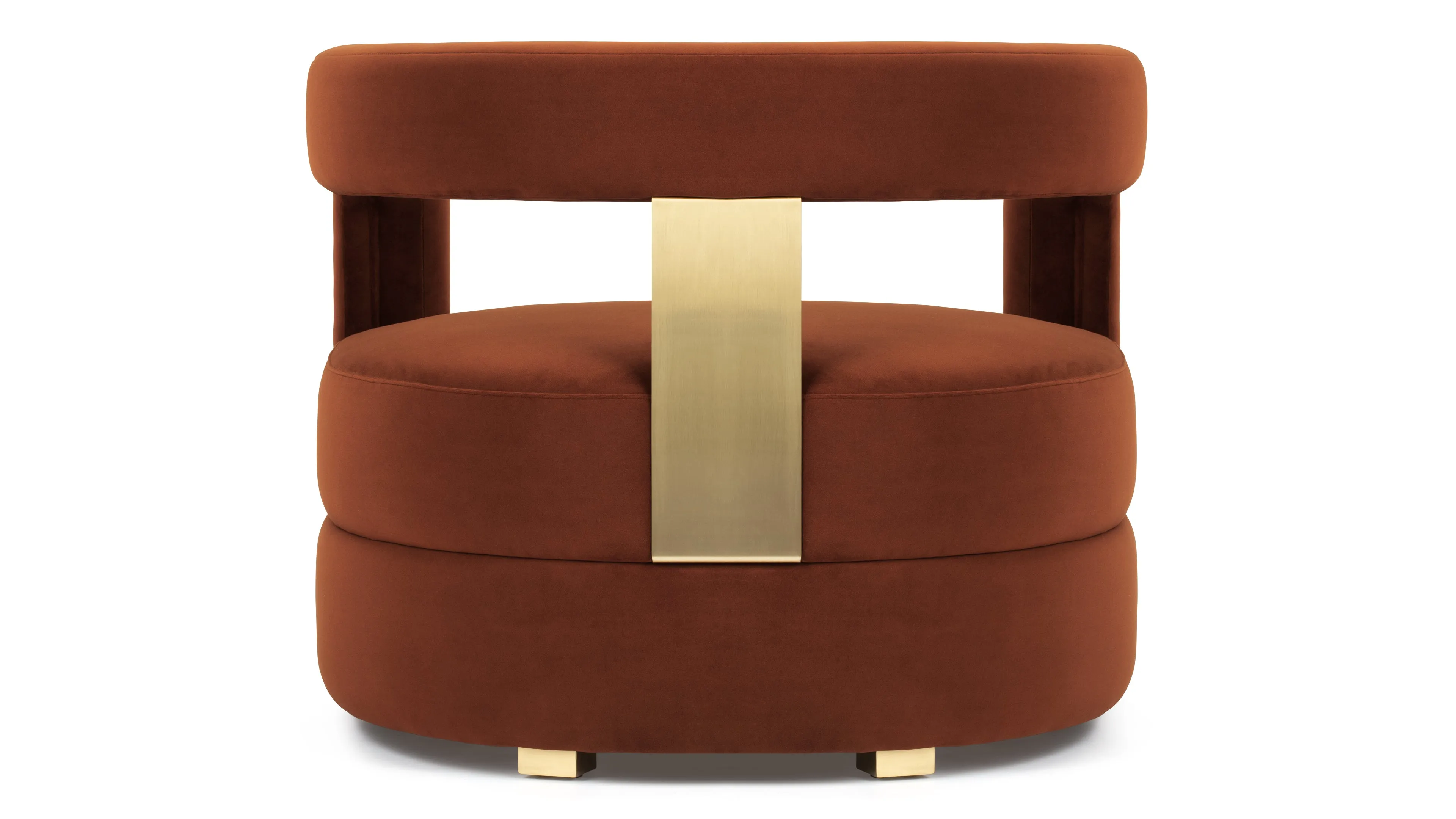 Nola - Nola Lounge Chair, Russet Plush Velvet