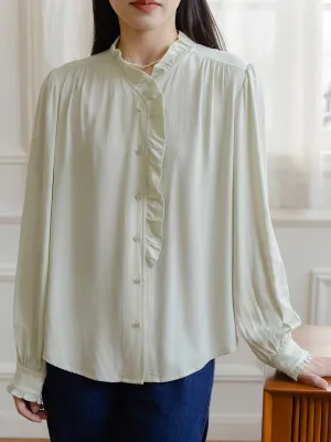 Unlined Design NonIrritatingSeams ??Final Sale??Harper Stand Collar Lace Blouse