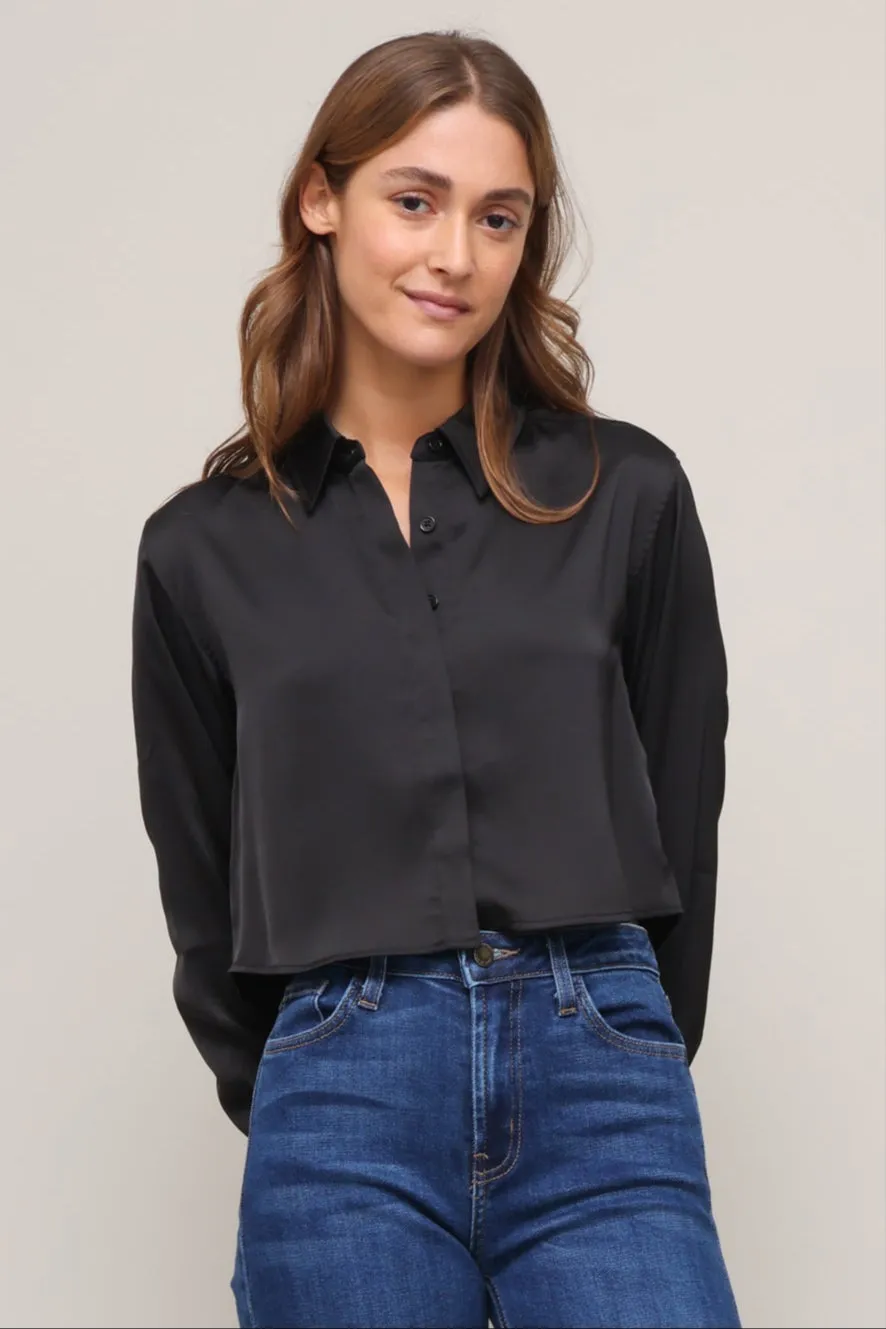 High Low Satin Shirt DualLayer Weave Breathable3DKnit