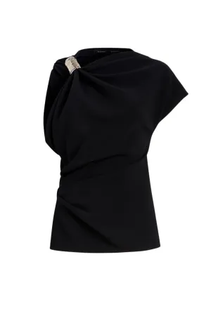 Sleeveless Tee Malika Top in Matte Double Crepe