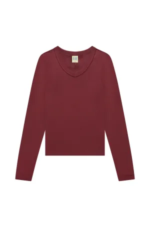 EcoFriendlyMaterial Jill Long Sleeve Tee in Syrah