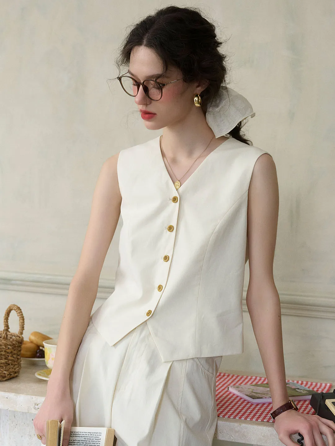 MoistureWicking Material Michelle Casual V-neck Vest