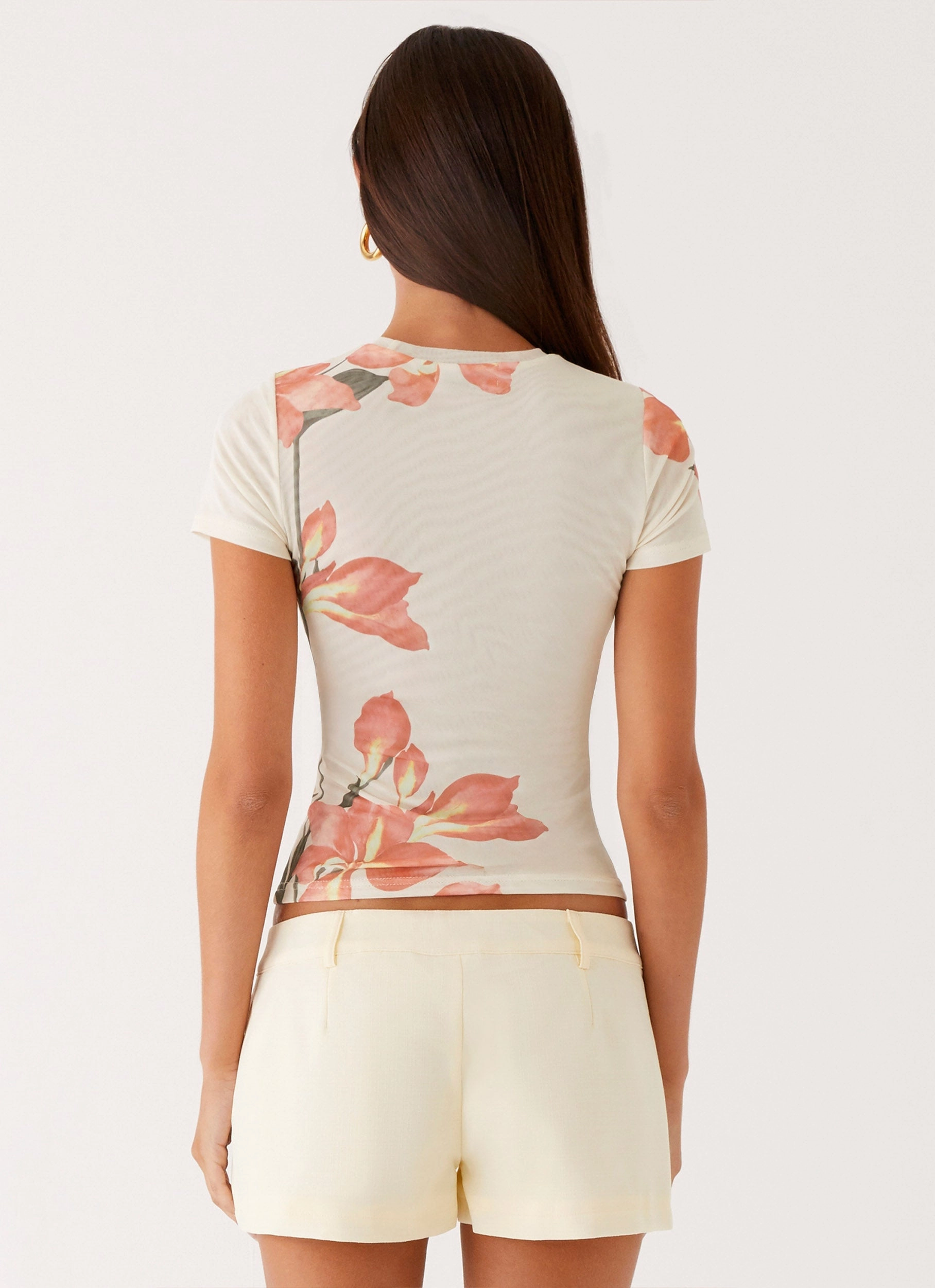 Late Night Mesh Baby Tee - Siena Floral Cozy Cardigan
