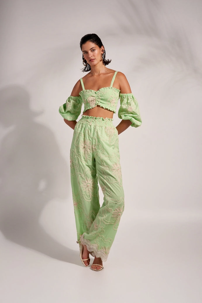 Soft Texture Carbon Infused Fabric BEA PANTS GREEN