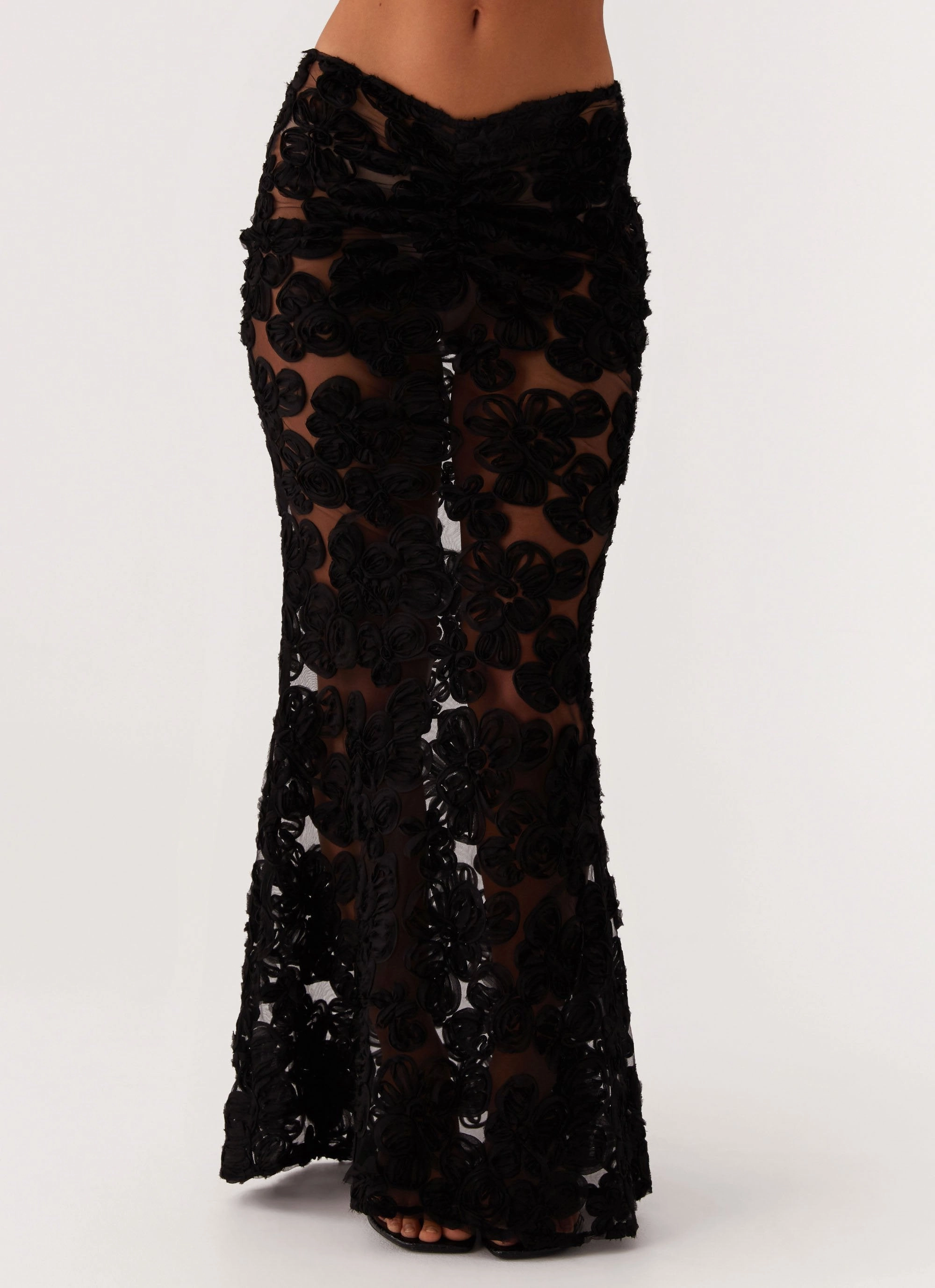 Fiorella Floret Maxi Skirt - Black Wardrobe Hero Sustainable