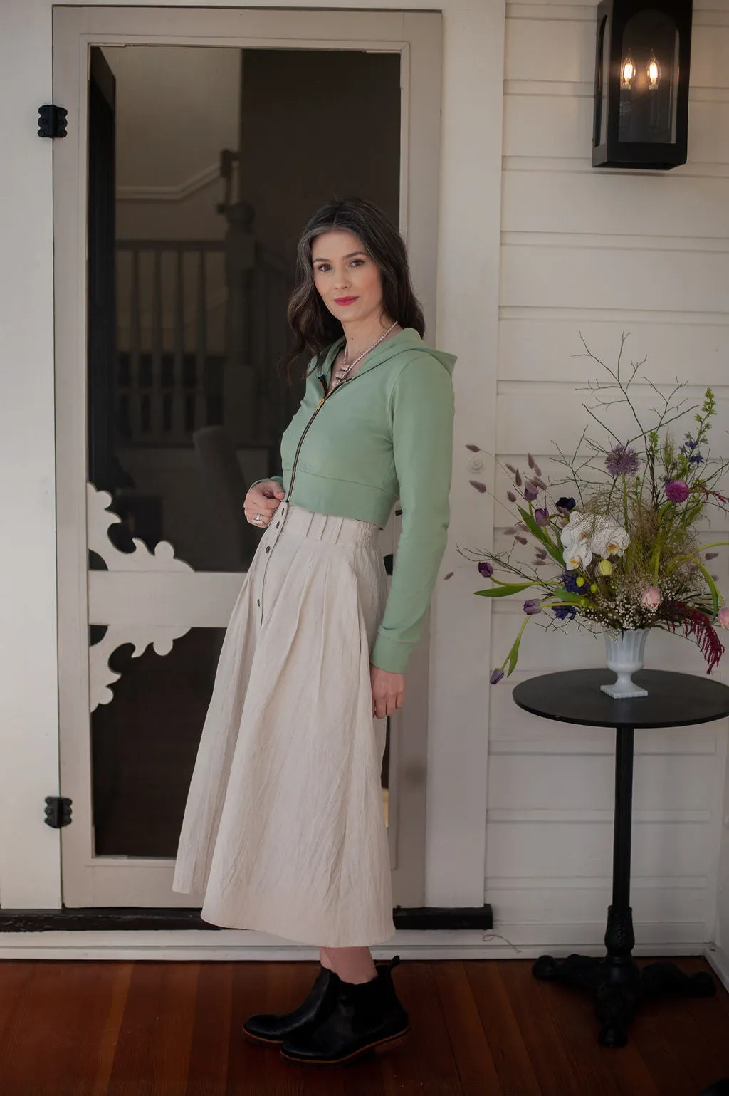 Cool Weather AllDayComfort Cropped Hoodie In Mint Green