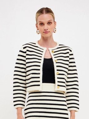 Adjustable Hem Lock System Cara Striped Cardigan