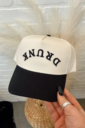 DRUNK Trucker Hat Soft Cotton Textured Weave
