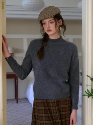Izabella Round Neck Wool Sweater Tear Resistant Weave Flexible Knit