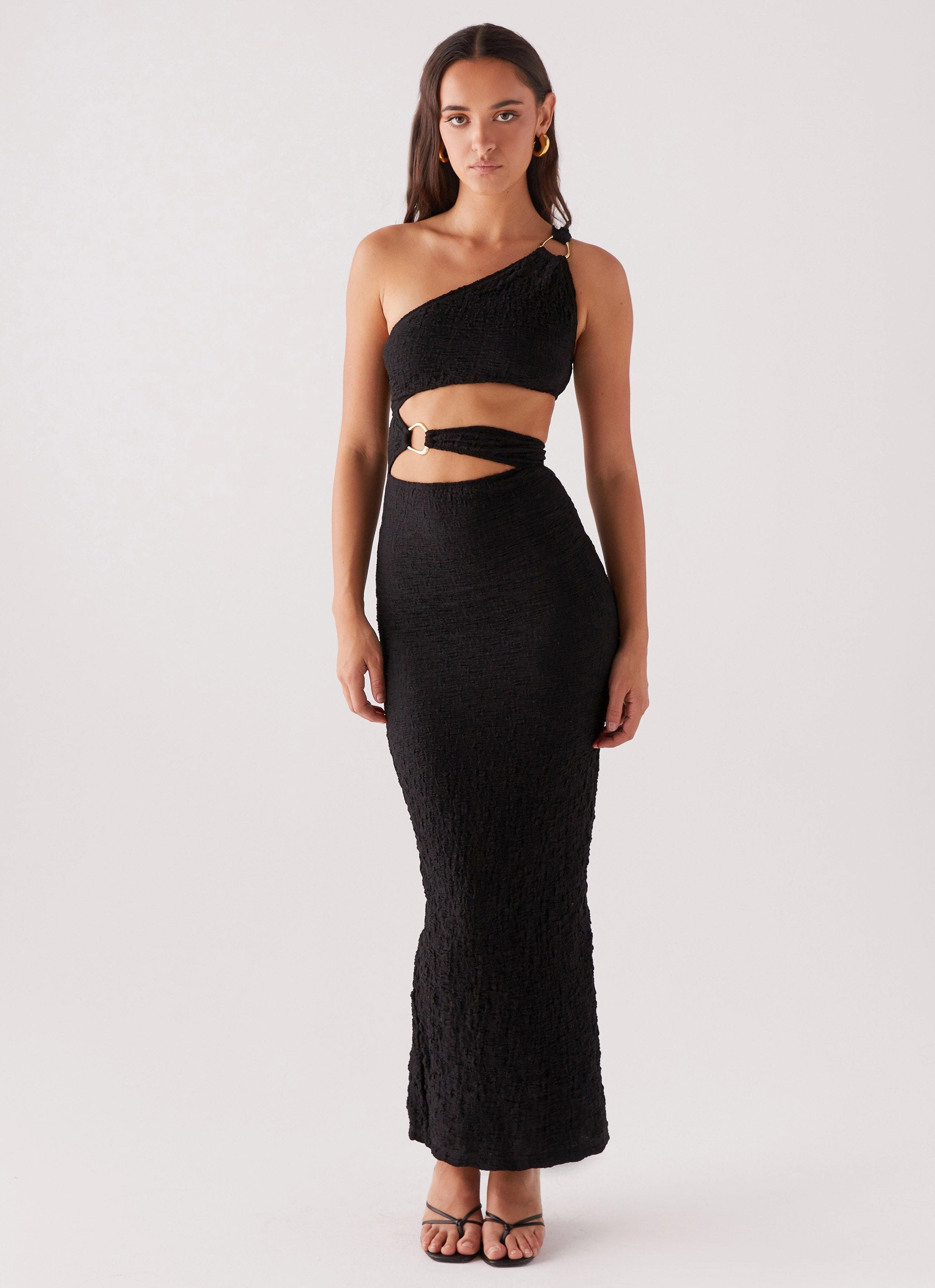 Fold-Over-Detail North Haven Maxi Dress - Black