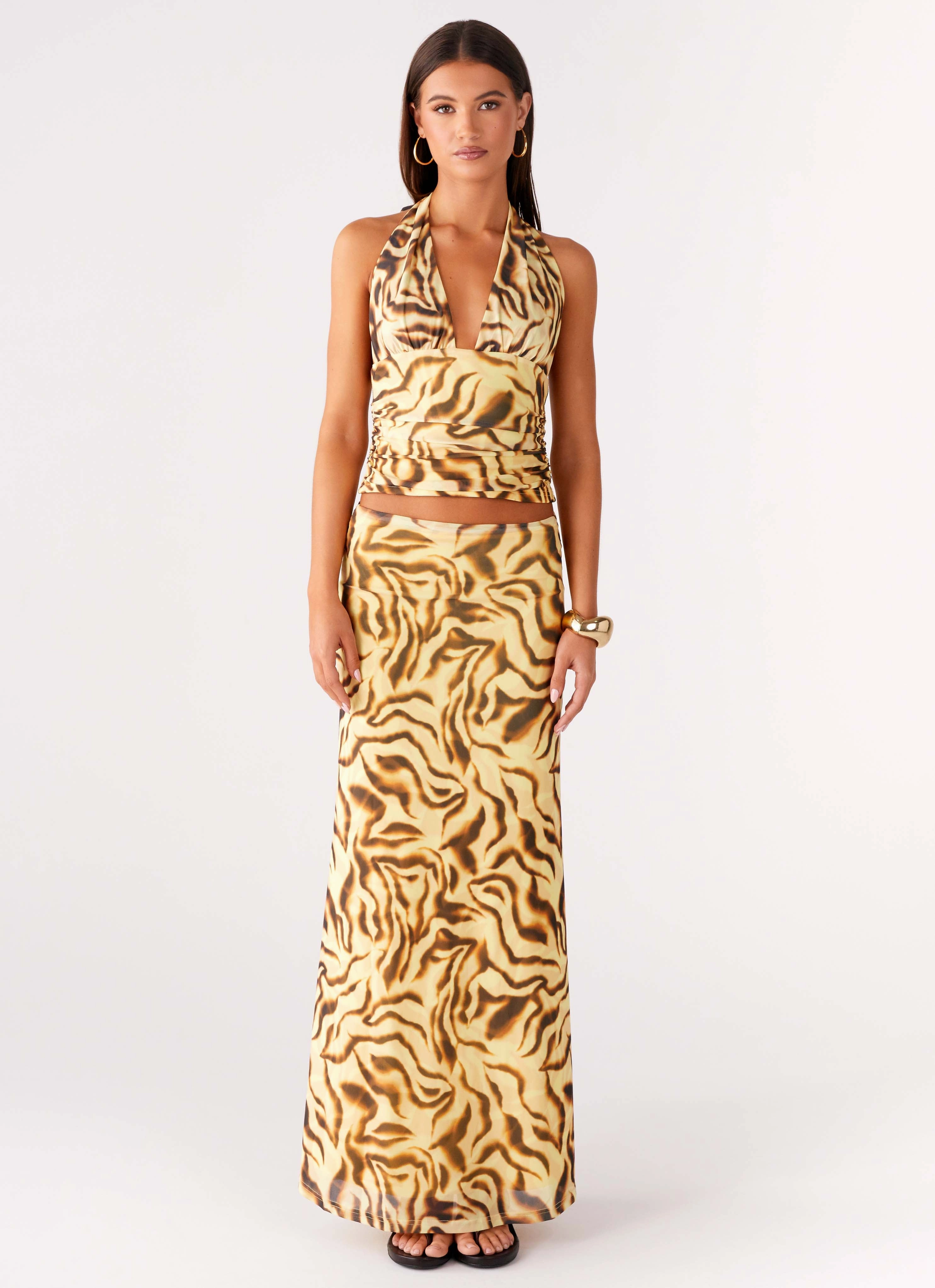 Anti Bacterial Layer LowProfileSeams Not My Problem Hater Neck Top - Yellow Zebra