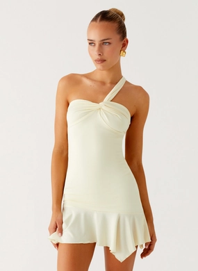 Not Your Fan Cut Out Mini Dress - Yellow Morning Wear Flattering and Effortless