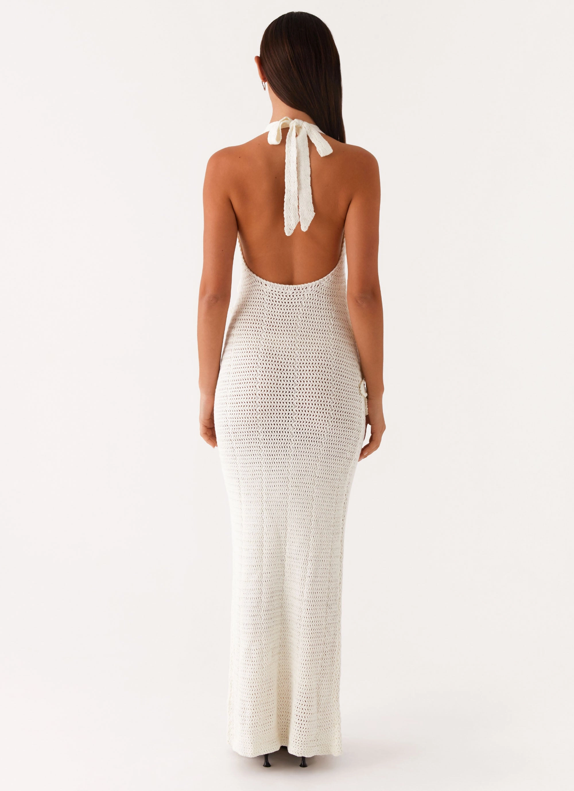 Novalee Flower Crochet Maxi Dress - Ivory Warm Season Inclusive Fit