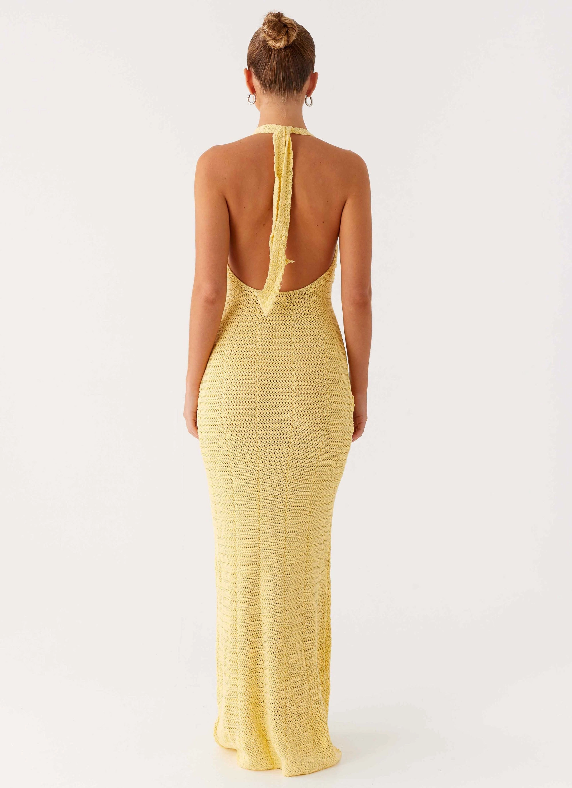Novalee Flower Crochet Maxi Dress - Yellow Nature Bloom