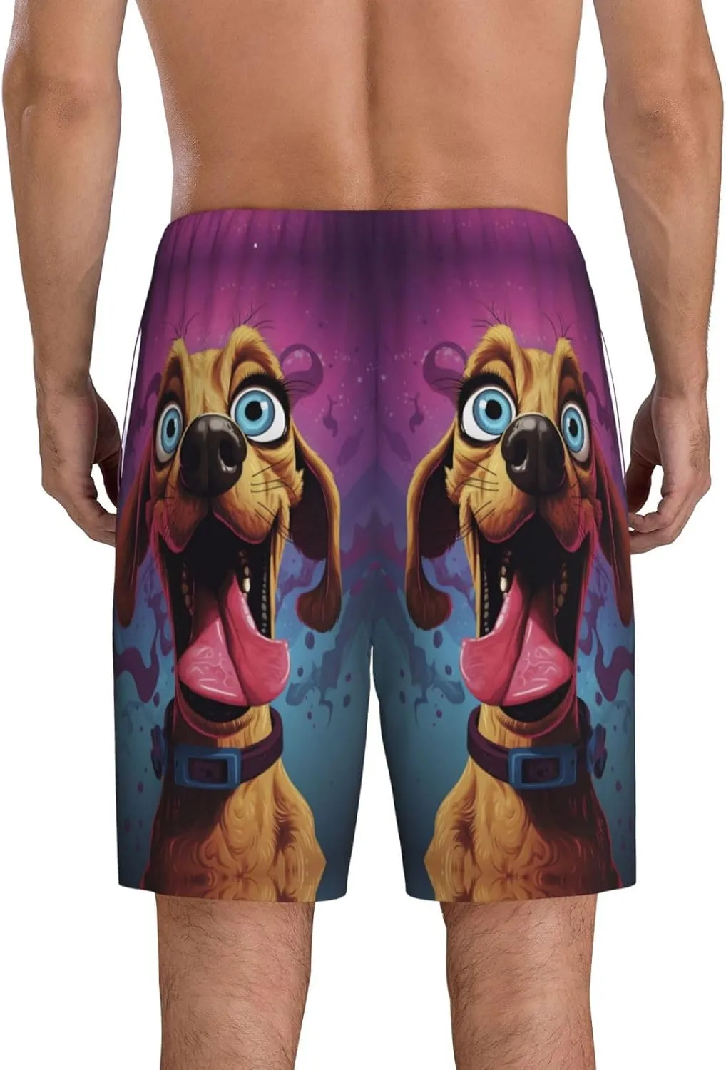 Novastar Mens Pajama Pants - Cartoon Big-Eyed Dog Sleep Comfy Shorts Mens Pajama Shorts, Pj Pants for Mens Lounge Shorts