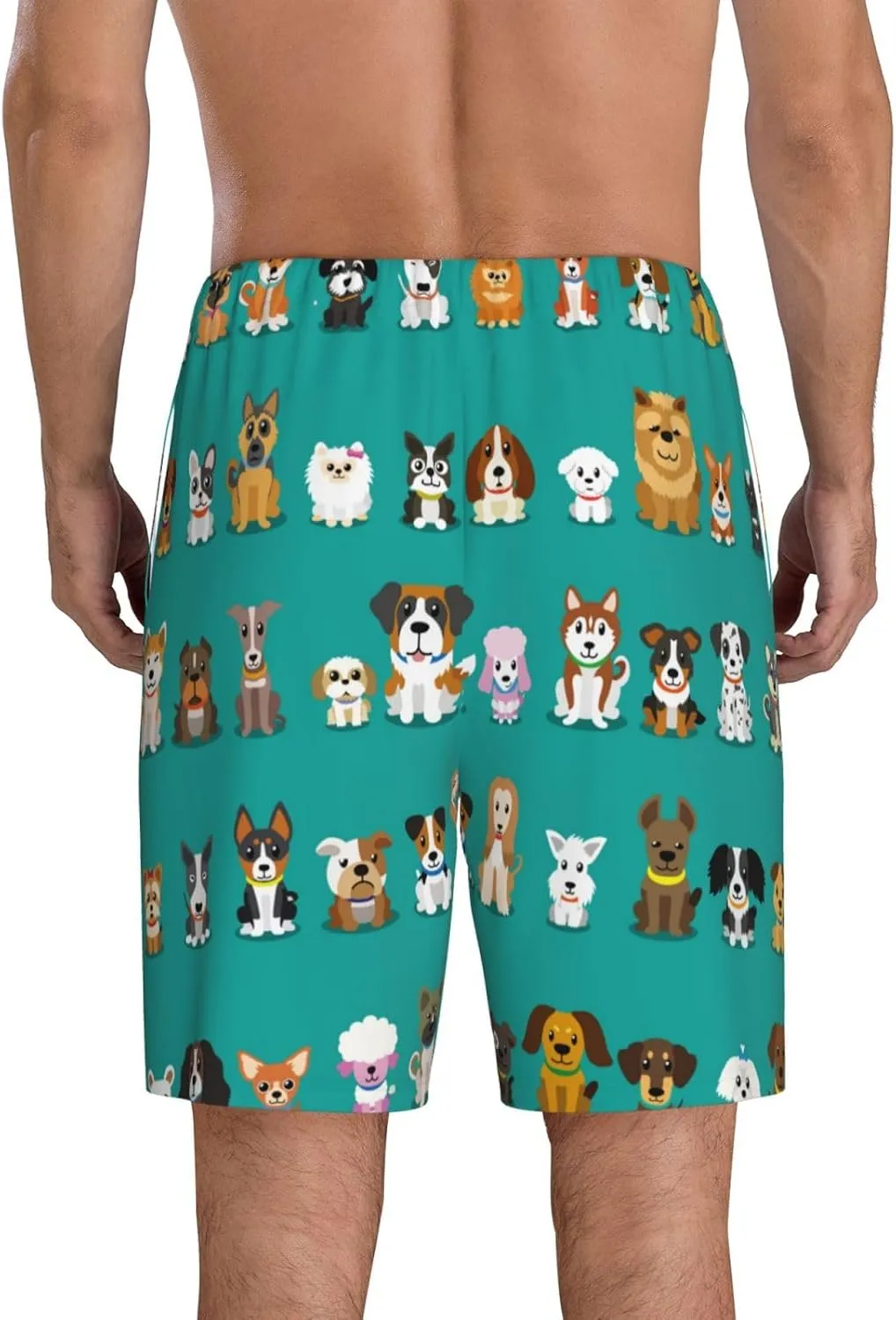 Novastar Mens Pajama Pants - Cartoon Dogs Sleep Comfy Shorts Mens Pajama Shorts, Pj Pants for Mens Lounge Shorts