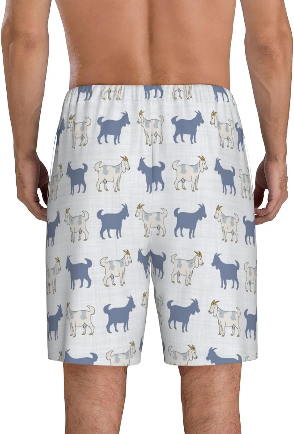 Novastar Mens Pajama Pants - Plaid Cartoon Cute Goat Sleep Comfy Shorts Men Pajama Shorts, Pj Pants for Mens Lounge Shorts